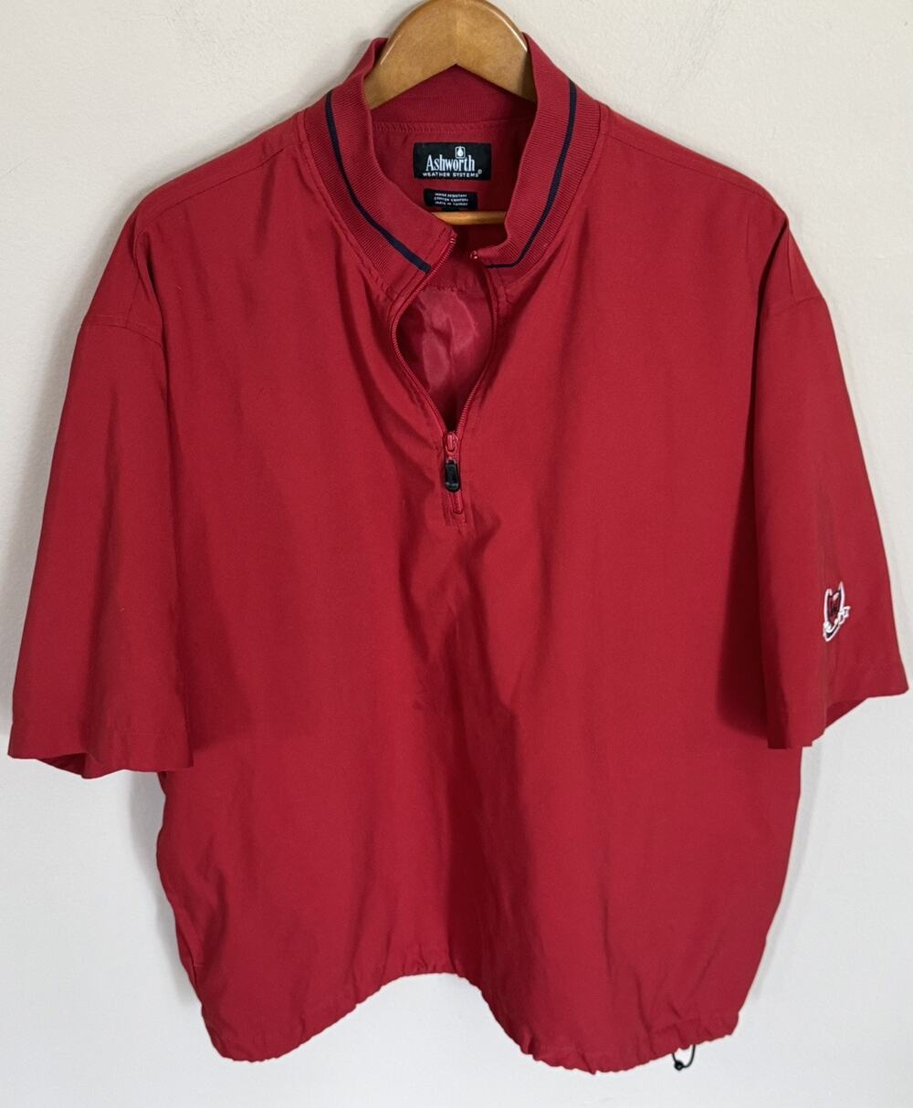 Ashworth Men's XL Red Short Sleeve Pullover